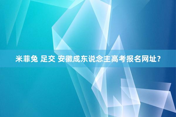 米菲兔 足交 安徽成东说念主高考报名网址？
