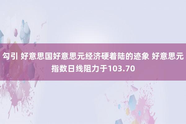 勾引 好意思国好意思元经济硬着陆的迹象 好意思元指数日线阻力于103.70