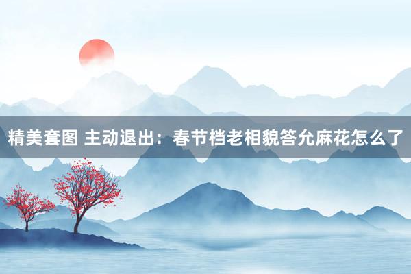 精美套图 主动退出：春节档老相貌答允麻花怎么了
