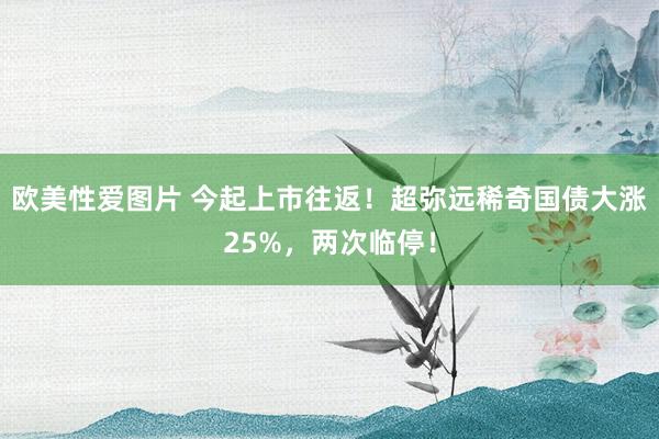 欧美性爱图片 今起上市往返！超弥远稀奇国债大涨25%，两次临停！