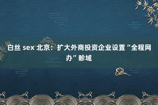 白丝 sex 北京：扩大外商投资企业设置“全程网办”畛域